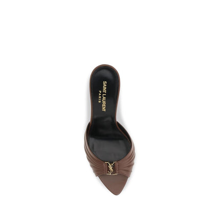 Saint Laurent Brown Calf Leather Bos Taurus High Heel Pumps
