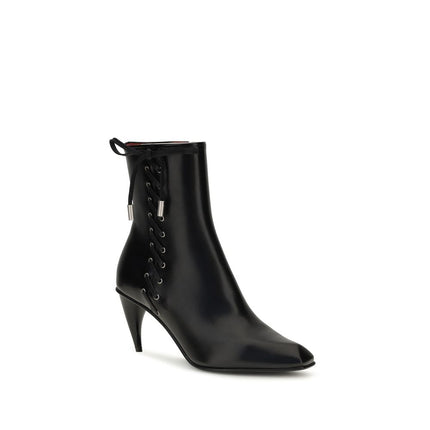 Alexander McQueen Black Calf Leather Bos Taurus Lace-Up Boots
