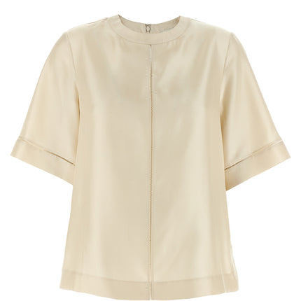 Loulou De Saison Beige Silk Blouse