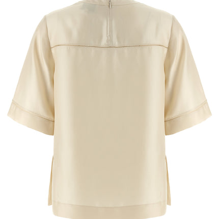 Loulou De Saison Beige Silk Blouse