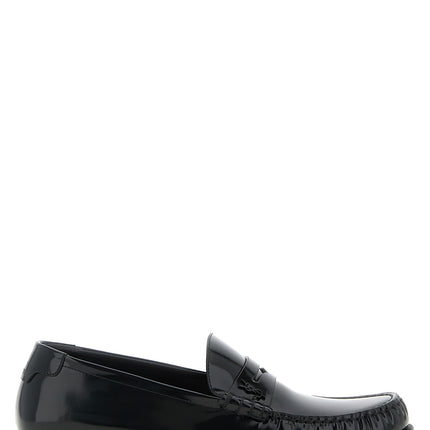 Saint Laurent Black Calfskin Slip-On Loafers