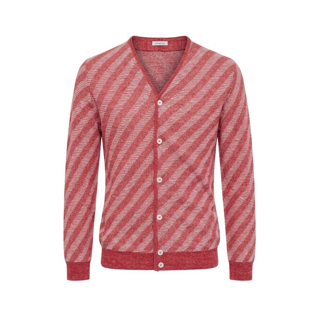 Malo Red Linen Men Cardigan