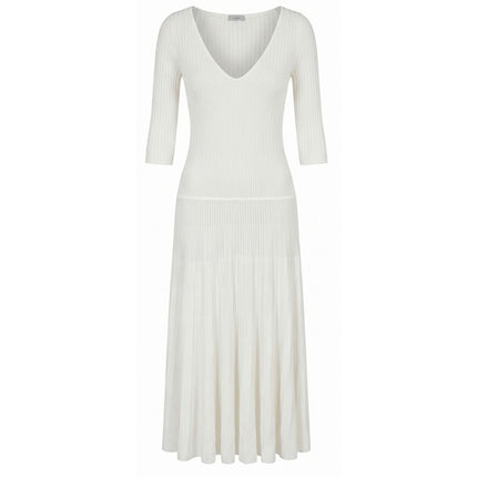Malo White Cotton Women Dress Malo
