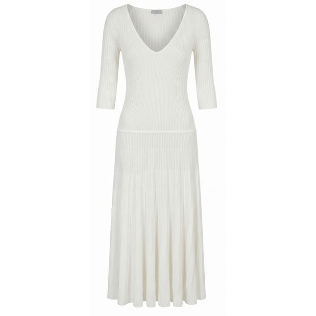 Malo White Cotton Women Dress Malo