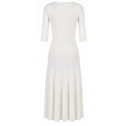 Malo White Cotton Women Dress