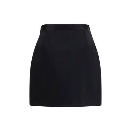 Versace Black Wool Oves Aries Mini Skirt