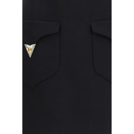 Versace Black Wool Oves Aries Mini Skirt