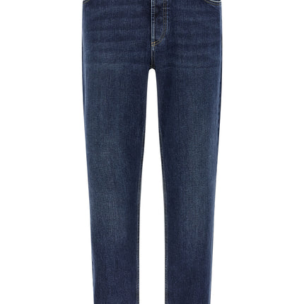 Brunello Cucinelli Blue Cotton Straight-Leg Jeans