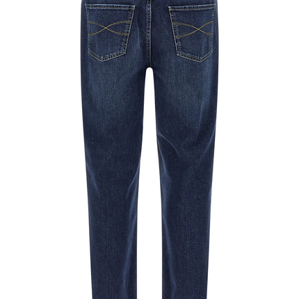 Brunello Cucinelli Blue Cotton Straight-Leg Jeans