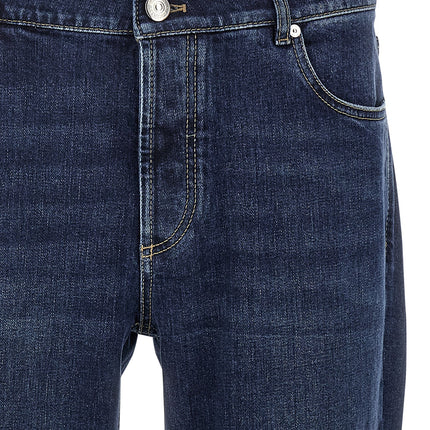 Brunello Cucinelli Blue Cotton Straight-Leg Jeans