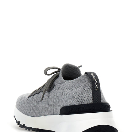Brunello Cucinelli Gray Cotton Athletic Sneakers