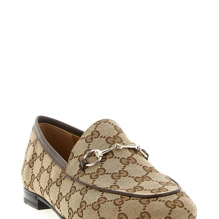 Gucci Beige Polyester Slip-On Loafers