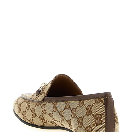 Gucci Beige Polyester Slip-On Loafers