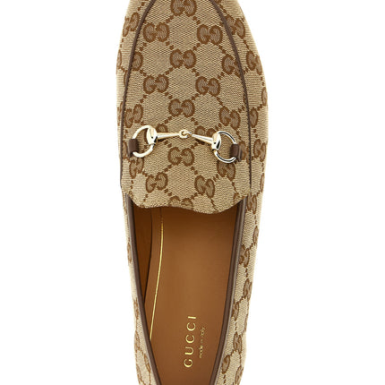 Gucci Beige Polyester Slip-On Loafers