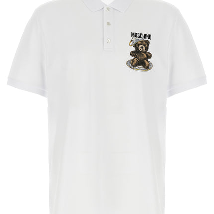 Moschino White Cotton Polo Shirt Moschino