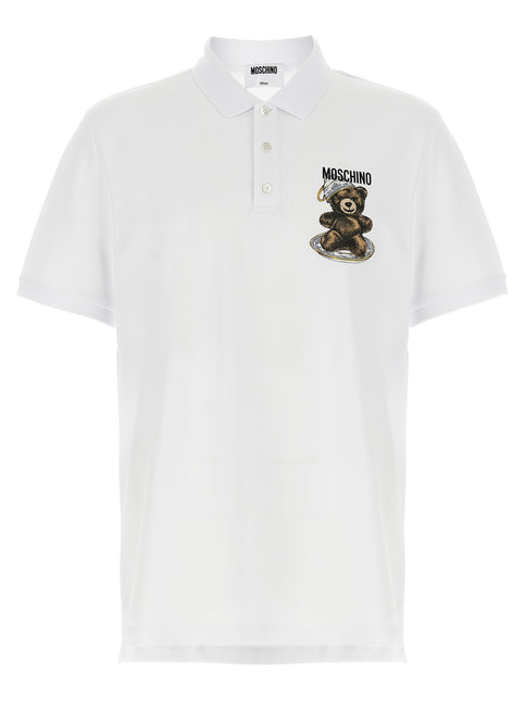Moschino White Cotton Polo Shirt Moschino