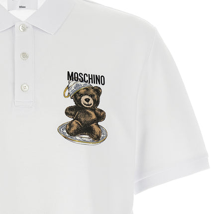 Moschino White Cotton Polo Shirt Moschino