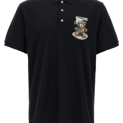 Moschino Black Cotton Polo Shirt
