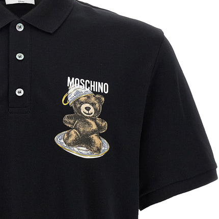 Moschino Black Cotton Polo Shirt