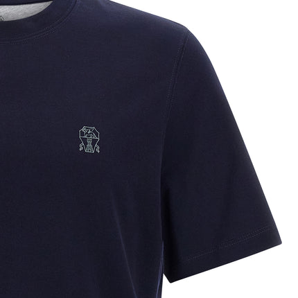 Brunello Cucinelli Blue Cotton T-Shirt