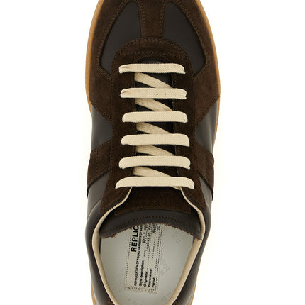 Maison Margiela Brown Calfskin Athletic Sneakers