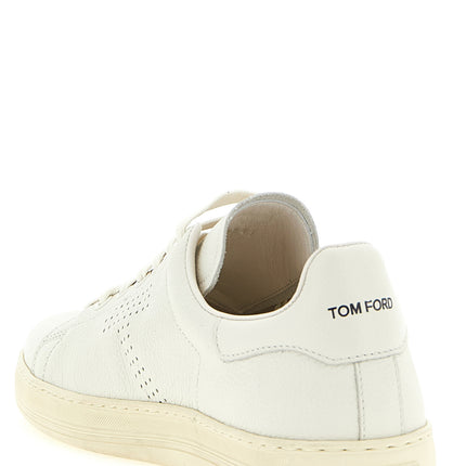 Tom Ford White Leather Low Top Sneakers