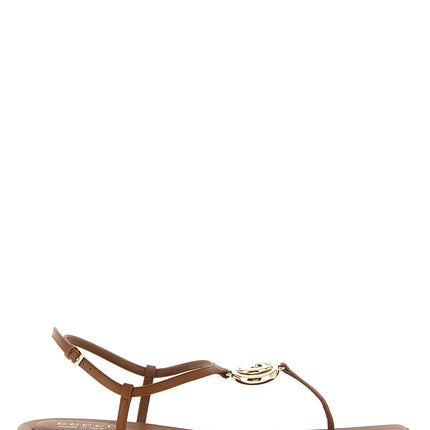 Gucci Brown Calfskin Flat Sandals