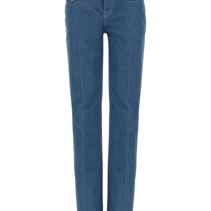 Gucci Blue Cotton Straight-Leg Jeans