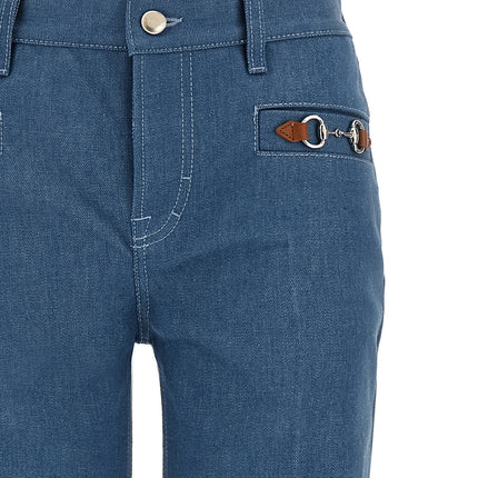 Gucci Blue Cotton Straight-Leg Jeans