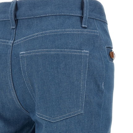 Gucci Blue Cotton Straight-Leg Jeans