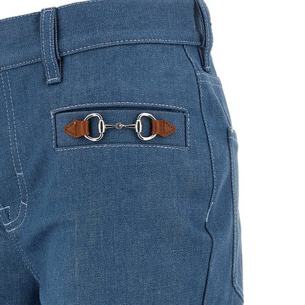 Gucci Blue Cotton Straight-Leg Jeans