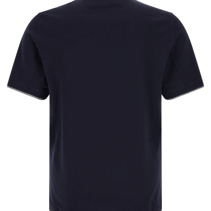Brunello Cucinelli Blue Cotton T-Shirt