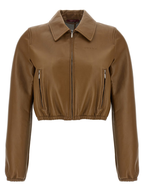 Gucci Beige Lamb Leather Leather Jacket