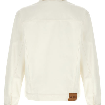 Gucci White Cotton Denim Jacket Gucci