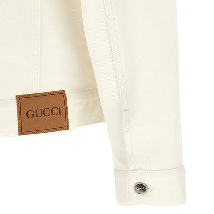 Gucci White Cotton Denim Jacket Gucci