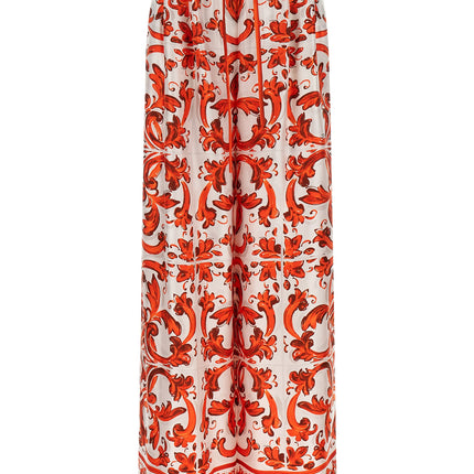 Dolce & Gabbana Orange Silk Flared Pants