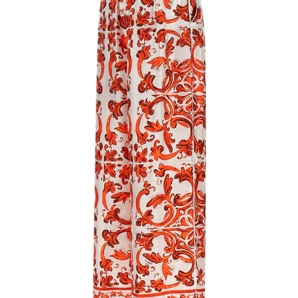 Dolce & Gabbana Orange Silk Flared Pants