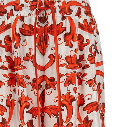 Dolce & Gabbana Orange Silk Flared Pants