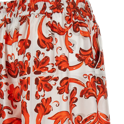 Dolce & Gabbana Orange Silk Flared Pants
