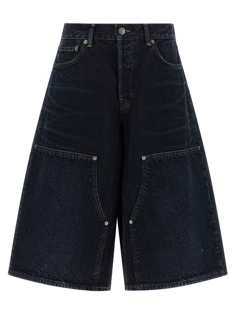 Haikure Blue Cotton Bermuda Shorts