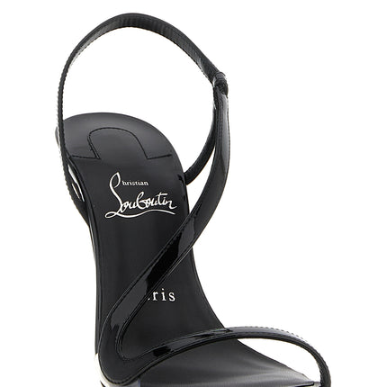 Christian Louboutin Black Calfskin Stiletto Heel Sandals