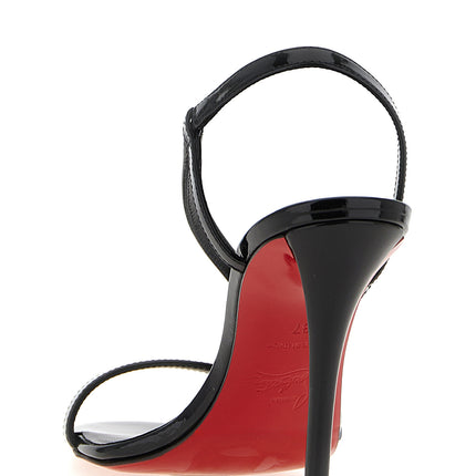 Christian Louboutin Black Calfskin Stiletto Heel Sandals