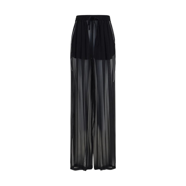 Dolce & Gabbana Black Silk Casual Pants