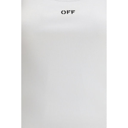 Off-White White Cotton Sleeveles T-Shirt