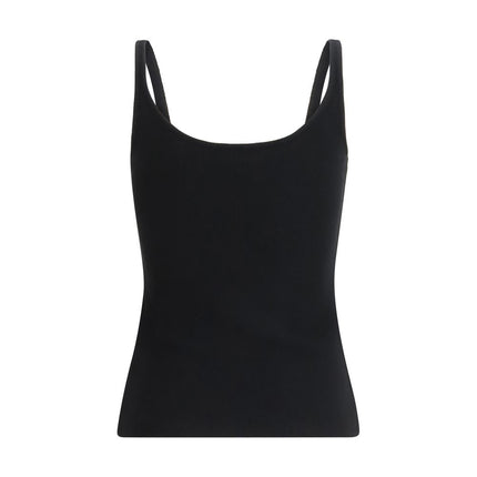 Off-White Black Cotton Sleeveles T-Shirt