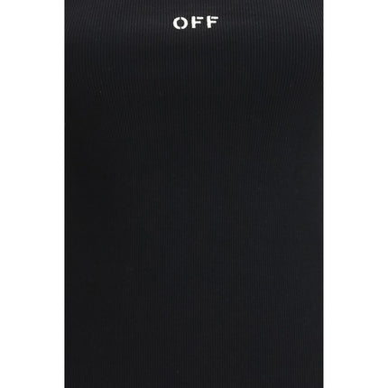 Off-White Black Cotton Sleeveles T-Shirt