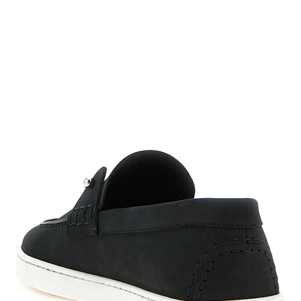 Christian Louboutin Black Calfskin Slip-On Loafers