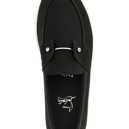 Christian Louboutin Black Calfskin Slip-On Loafers