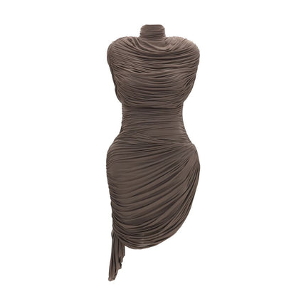 Magda Butrym Brown Copper Cocktail Dress