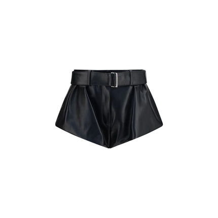 Magda Butrym Black Lambskin Bermuda Shorts